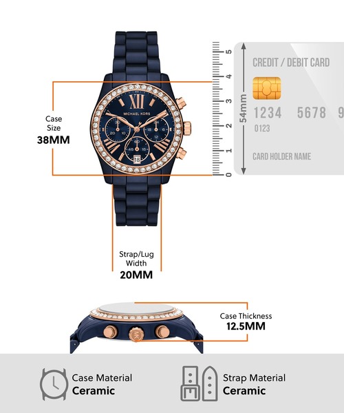 MICHAEL KORS（マイケルコース）の「マイケル・コース 腕時計 レディース アナログ セラミック MK4969（アナログ腕時計・レディース・ブルー・FREE）」の5枚目の写真