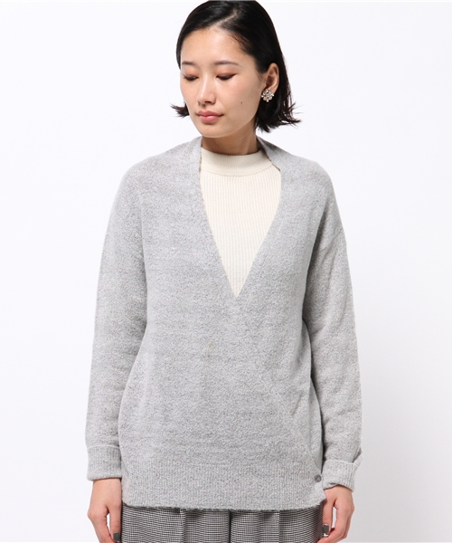 ikka(イッカ)の「7Gミニブークレー2WAY カーディガン(カーディガン/ボレロ・レディース・チャコールグレー/グレー/スカイブルー・MEDIUM/LARGE)」の4枚目の写真