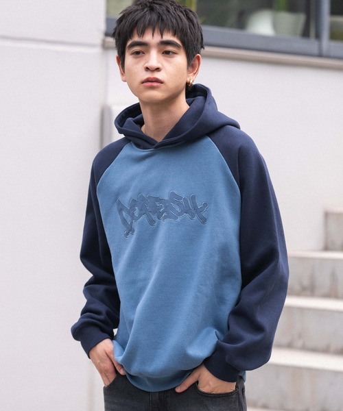 セール】WEGO/【25年秋冬新作】ラグランプルパーカー（スウェット