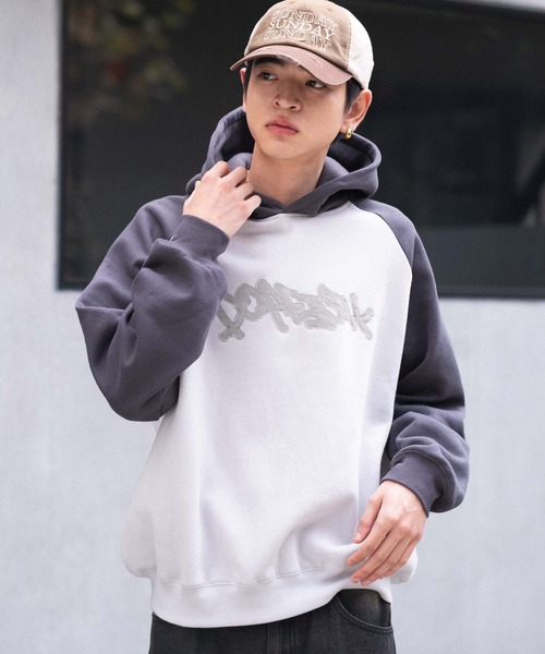 WEGO（ウィゴー）の「WEGO/ラグランプルパーカー（スウェット・メンズ・ブルー/ブラウン/スミクロ・LARGE/MEDIUM）」の19枚目の写真