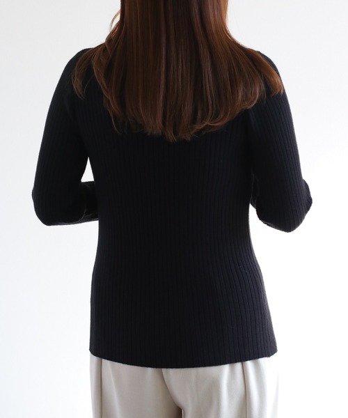 cepo（セポ）の「クルーネックリブニットカーディガン（カーディガン/ボレロ・レディース・グレー/オフホワイト/ブラック・M）」の20枚目の写真