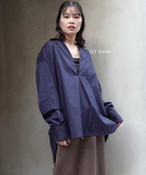CORNERS(コーナーズ)の「ブロードスキッパーブラウス(シャツ/ブラウス・レディース・ネイビー/ホワイト/ブラック・M)」の16枚目の写真