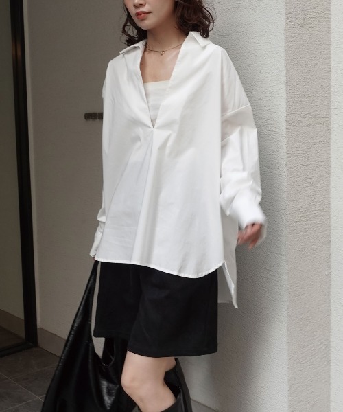 CORNERS(コーナーズ)の「ブロードスキッパーブラウス(シャツ/ブラウス・レディース・ネイビー/ホワイト/ブラック・M)」の12枚目の写真