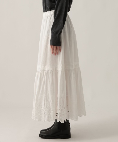 Elura(エルーラ)の「コットンレーススカート/622313(スカート・レディース・ブラック/ホワイト・FREE)」の10枚目の写真