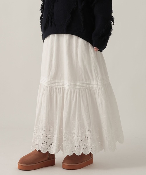 Elura(エルーラ)の「コットンレーススカート/622313(スカート・レディース・ブラック/ホワイト・FREE)」の5枚目の写真