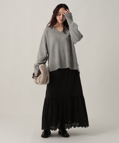 Elura(エルーラ)の「コットンレーススカート/622313(スカート・レディース・ブラック/ホワイト・FREE)」の7枚目の写真