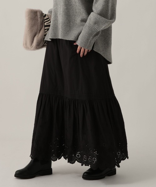 Elura(エルーラ)の「コットンレーススカート/622313(スカート・レディース・ブラック/ホワイト・FREE)」の8枚目の写真