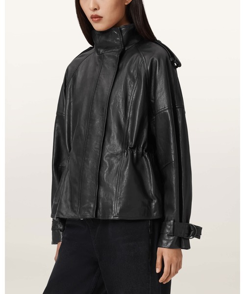ALLSAINTS（オールセインツ）の「SERNE LEATHER JACKET | SERNE レザー ジャケット（その他アウター・レディース・ブラック・XS/S/M/L）」の3枚目の写真