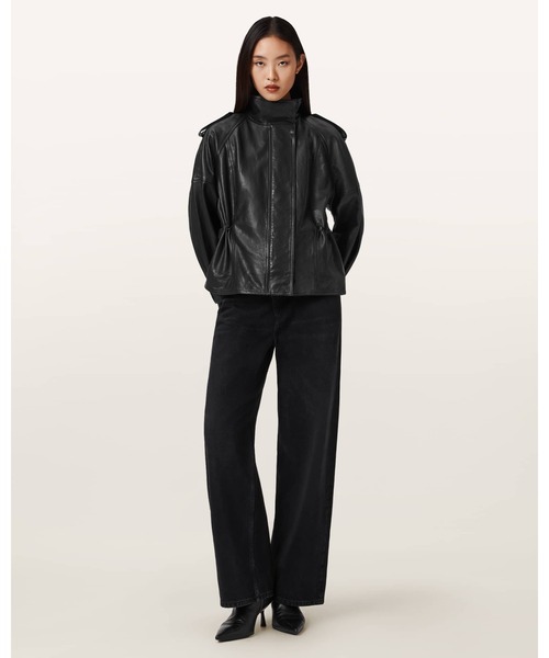 ALLSAINTS（オールセインツ）の「SERNE LEATHER JACKET | SERNE レザー ジャケット（その他アウター・レディース・ブラック・XS/S/M/L）」の4枚目の写真