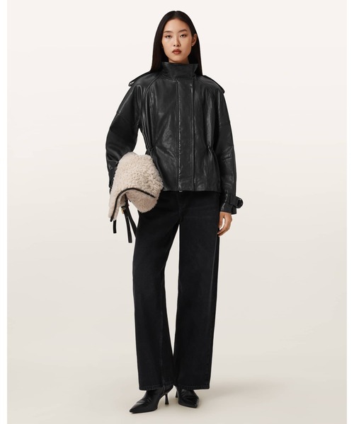 ALLSAINTS（オールセインツ）の「SERNE LEATHER JACKET | SERNE レザー ジャケット（その他アウター・レディース・ブラック・XS/S/M/L）」の5枚目の写真