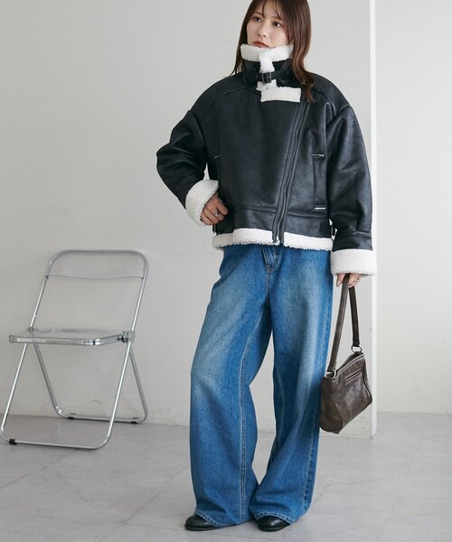 DISCOAT(ディスコート)の「【WEB限定】フェイクレザージャケット(その他アウター・レディース・ブラウン/ブラック・FREE)」の10枚目の写真
