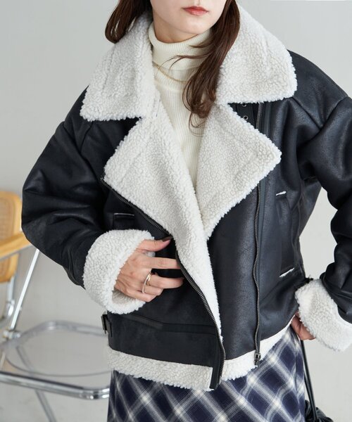 DISCOAT(ディスコート)の「【WEB限定】フェイクレザージャケット(その他アウター・レディース・ブラウン/ブラック・FREE)」の11枚目の写真