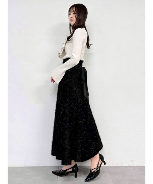 dazzlin(ダズリン)の「フサフサジャカードフレアスカート(スカート・レディース・アイボリー/ブラック/ピンク・SMALL/MEDIUM)」の5枚目の写真