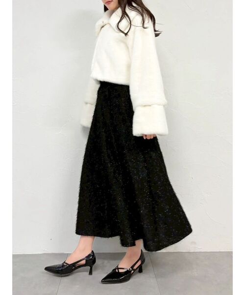dazzlin(ダズリン)の「フサフサジャカードフレアスカート(スカート・レディース・アイボリー/ブラック/ピンク・SMALL/MEDIUM)」の7枚目の写真
