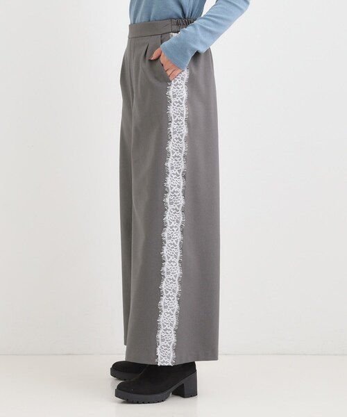Cutie Blonde（キューティーブロンド）の「サイドレースワイドパンツ（その他パンツ・レディース・ブラック/グレー・04/03/02/01）」の4枚目の写真