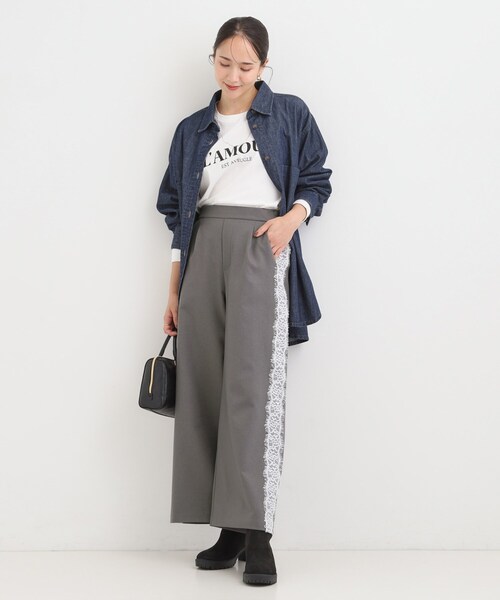 Cutie Blonde（キューティーブロンド）の「サイドレースワイドパンツ（その他パンツ・レディース・ブラック/グレー・04/03/02/01）」の5枚目の写真