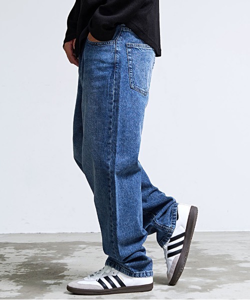 HANES（ヘインズ）の「『Hanes/ヘインズ』ワイドフィットデニムパンツ（デニムパンツ・メンズ・ネイビー/ブルー/サックスブルー/ブラック・M/LL/L/S）」の8枚目の写真