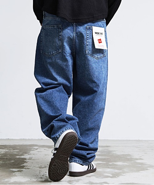HANES（ヘインズ）の「『Hanes/ヘインズ』ワイドフィットデニムパンツ（デニムパンツ・メンズ・ネイビー/ブルー/サックスブルー/ブラック・M/LL/L/S）」の9枚目の写真