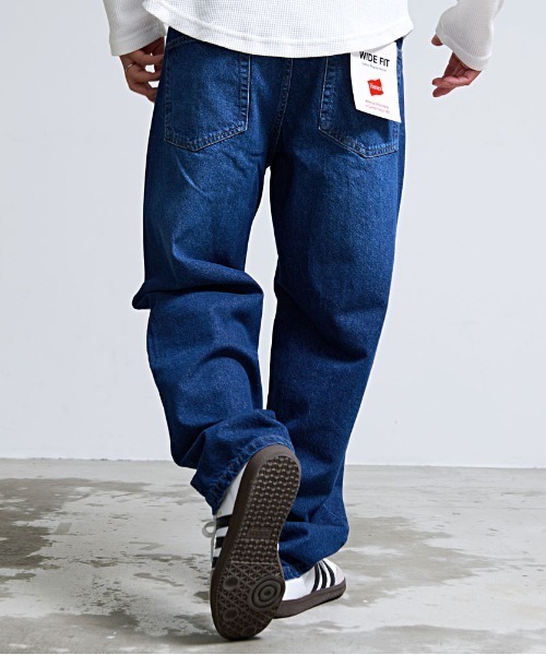 HANES（ヘインズ）の「『Hanes/ヘインズ』ワイドフィットデニムパンツ（デニムパンツ・メンズ・ネイビー/ブルー/サックスブルー/ブラック・M/LL/L/S）」の12枚目の写真