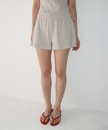 WALFFLE FLORAL SHORT PANTS OATMEAL