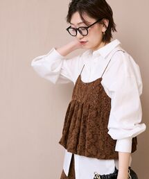 le.coeur blanc | 《WEB限定アイテム》起毛レースバルーンキャミ(キャミソール)