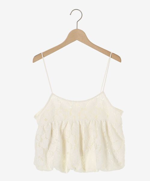 le.coeur blanc（ルクールブラン）の「《WEB限定アイテム》起毛レースバルーンキャミ（キャミソール・レディース・ブラウン/ブラック/グレー/オフホワイト・38）」の5枚目の写真