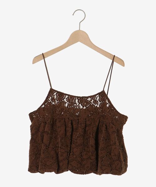 le.coeur blanc（ルクールブラン）の「《WEB限定アイテム》起毛レースバルーンキャミ（キャミソール・レディース・ブラウン/ブラック/グレー/オフホワイト・38）」の15枚目の写真