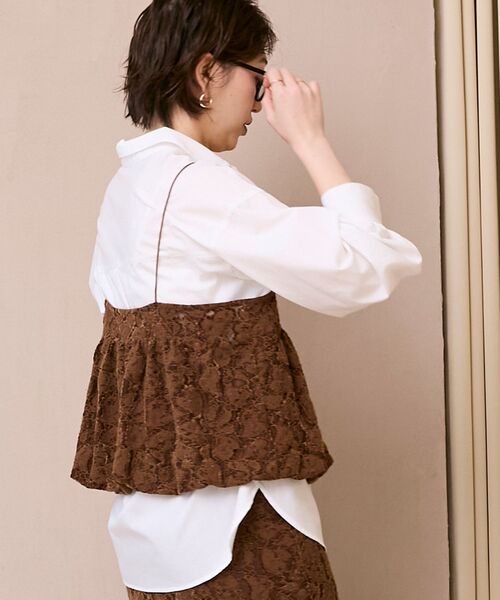 le.coeur blanc（ルクールブラン）の「《WEB限定アイテム》起毛レースバルーンキャミ（キャミソール・レディース・ブラウン/ブラック/グレー/オフホワイト・38）」の22枚目の写真