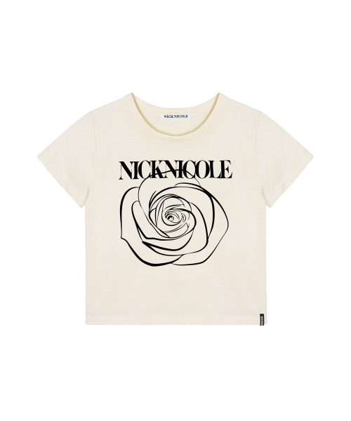 NICK&NICOLE(ニックアンドニコール)の「ROSE SIGNATURE CROP TOP_BEIGE BLACK(Tシャツ/カットソー・レディース・その他・FREE)」の4枚目の写真