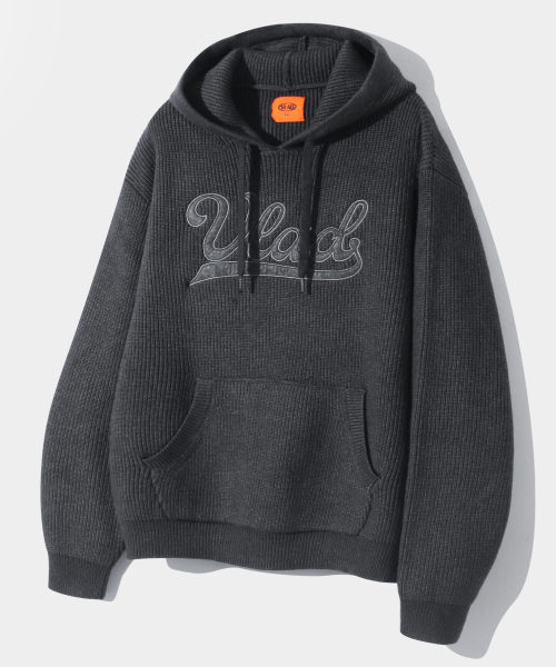 DIMITRI BLACK(ディミトリブラック)の「VLADロゴ刺繍ニットフードTシャツ_チャコール(ニット/セーター・レディース・その他・MEDIUM/LARGE/X-LARGE)」の1枚目の写真
