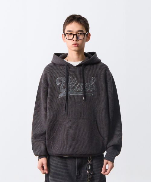 DIMITRI BLACK(ディミトリブラック)の「VLADロゴ刺繍ニットフードTシャツ_チャコール(ニット/セーター・レディース・その他・MEDIUM/LARGE/X-LARGE)」の4枚目の写真