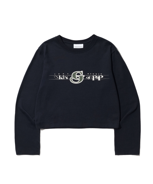 1993STUDIO(1993スタジオ)の「POPクロップロングスリーブ_ネイビー(Tシャツ/カットソー・レディース・その他・FREE)」の2枚目の写真