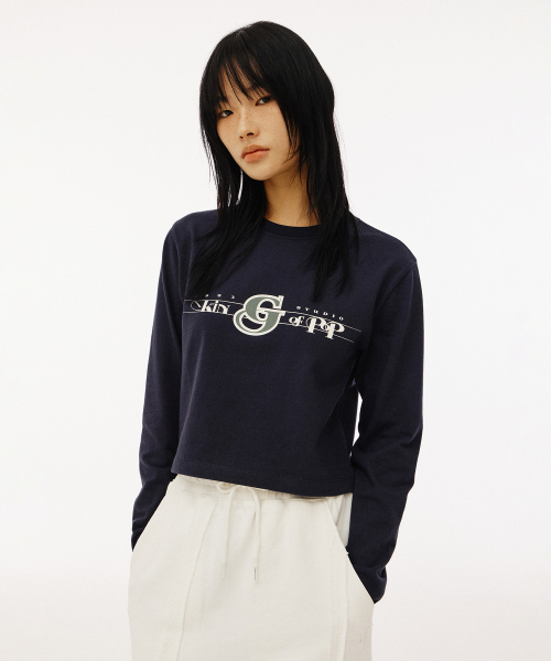1993STUDIO(1993スタジオ)の「POPクロップロングスリーブ_ネイビー(Tシャツ/カットソー・レディース・その他・FREE)」の5枚目の写真