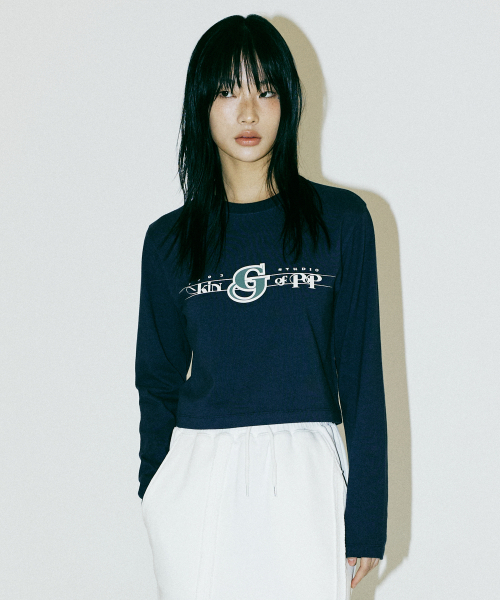 1993STUDIO(1993スタジオ)の「POPクロップロングスリーブ_ネイビー(Tシャツ/カットソー・レディース・その他・FREE)」の6枚目の写真