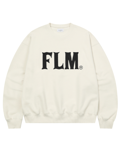 F.ILLUMINATE(フィルミネイト)の「FLM スティッチロゴ スウェットシャツ - クリーム(スウェット・メンズ・その他・SMALL/MEDIUM/LARGE)」の1枚目の写真