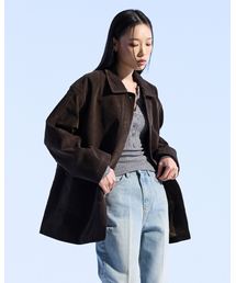 MOAA（モア）の「Vintage Suede Utility Coat (BROWN)（ミリタリージャケット）」