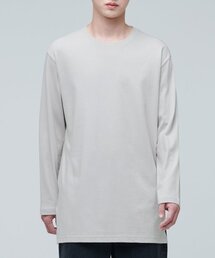 レイヤードクルーネック長袖Tシャツ_ロング丈 [マッシュルーム]
