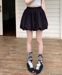 【Mayree】サテン バルーン ミニスカート