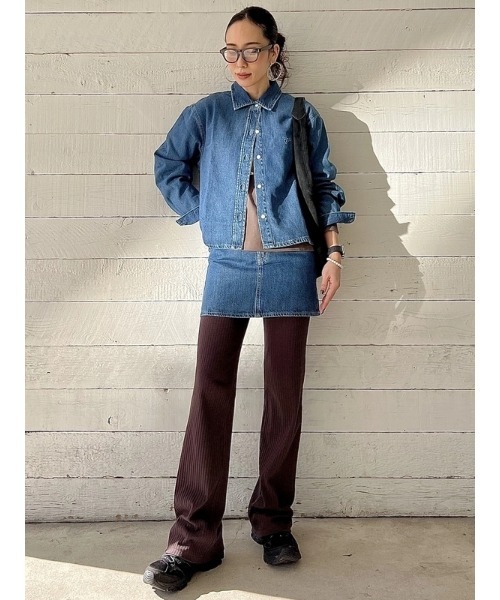GAP（ギャップ）の「モダン ワイドリブ フレアパンツ（その他パンツ・レディース・ブラック/ブラウン・L/XXS/M/XS/S）」の5枚目の写真