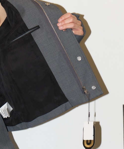 GOAT ESSENCE(ゴートエッセンス)の「STAND COLLAR JACKET(ブルゾン・メンズ・グレー/ブラック/ベージュ・1/2/3)」の22枚目の写真