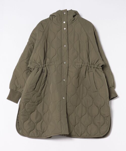 URBAN ISLAND SOCIETY（アーバンアイランドソサエティ）の「【URBAN ISLAND SOCIETY/アーバンアイランドソサエティ】UIS QUILT JACKET/キルティングコート フード付き ロング丈 カジュアル アウター（その他アウター・レディース・ブラック/カーキ/アイボリー・FREE）」の4枚目の写真