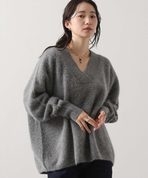 FOXヤクVネックワイドニット
