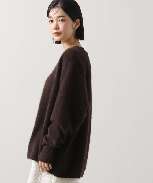 グレディブリリアンＦＯＸヤクＶネックワイドニット　ブラウン セール】FOXヤクVネックワイドニット（ニット/セーター）｜Gready