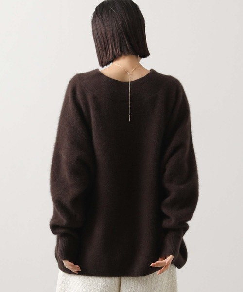 グレディブリリアンＦＯＸヤクＶネックワイドニット　ブラウン セール】FOXヤクVネックワイドニット（ニット/セーター）｜Gready