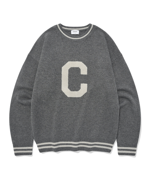 COVERNAT(カバーナット)の「ビッグCロゴクルーネックニットメランジグレー(ニット/セーター・レディース・その他・XX-LARGE/X-SMALL/SMALL/MEDIUM/LARGE/X-LARGE)」の1枚目の写真
