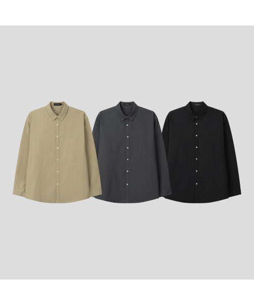 BLACK MOMENT（ブラックモーメント）の「スタンダードフィットコットンシャツ[ベージュ]（シャツ/ブラウス・メンズ・ベージュ・MEDIUM/LARGE）」の8枚目の写真