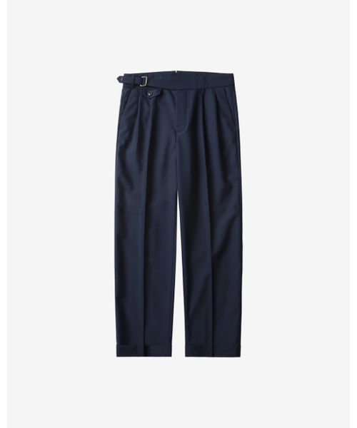 Two Pleats Side Trousers (Navy)