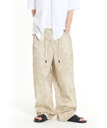 FOG WASHED LOOSE WIDE PANTS (BEIGE)