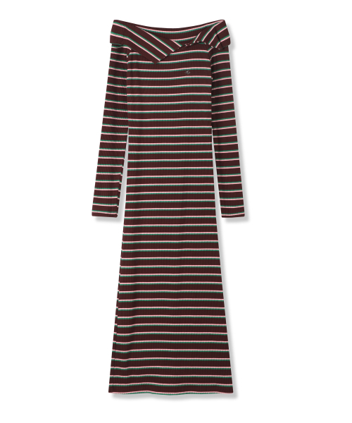 Vivacious(ビバシャス)の「Lovely Stripe Long Dress - 4COL(ワンピース・レディース・グリーン/ワイン/ブラウン/スカイブルー・FREE)」の9枚目の写真