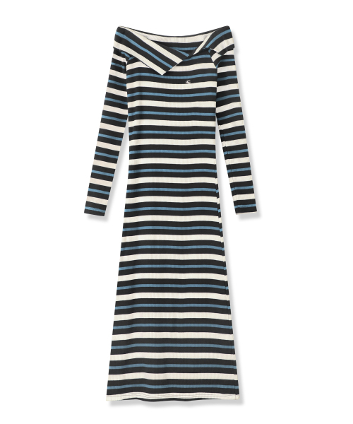 Vivacious(ビバシャス)の「Lovely Stripe Long Dress - 4COL(ワンピース・レディース・グリーン/ワイン/ブラウン/スカイブルー・FREE)」の10枚目の写真